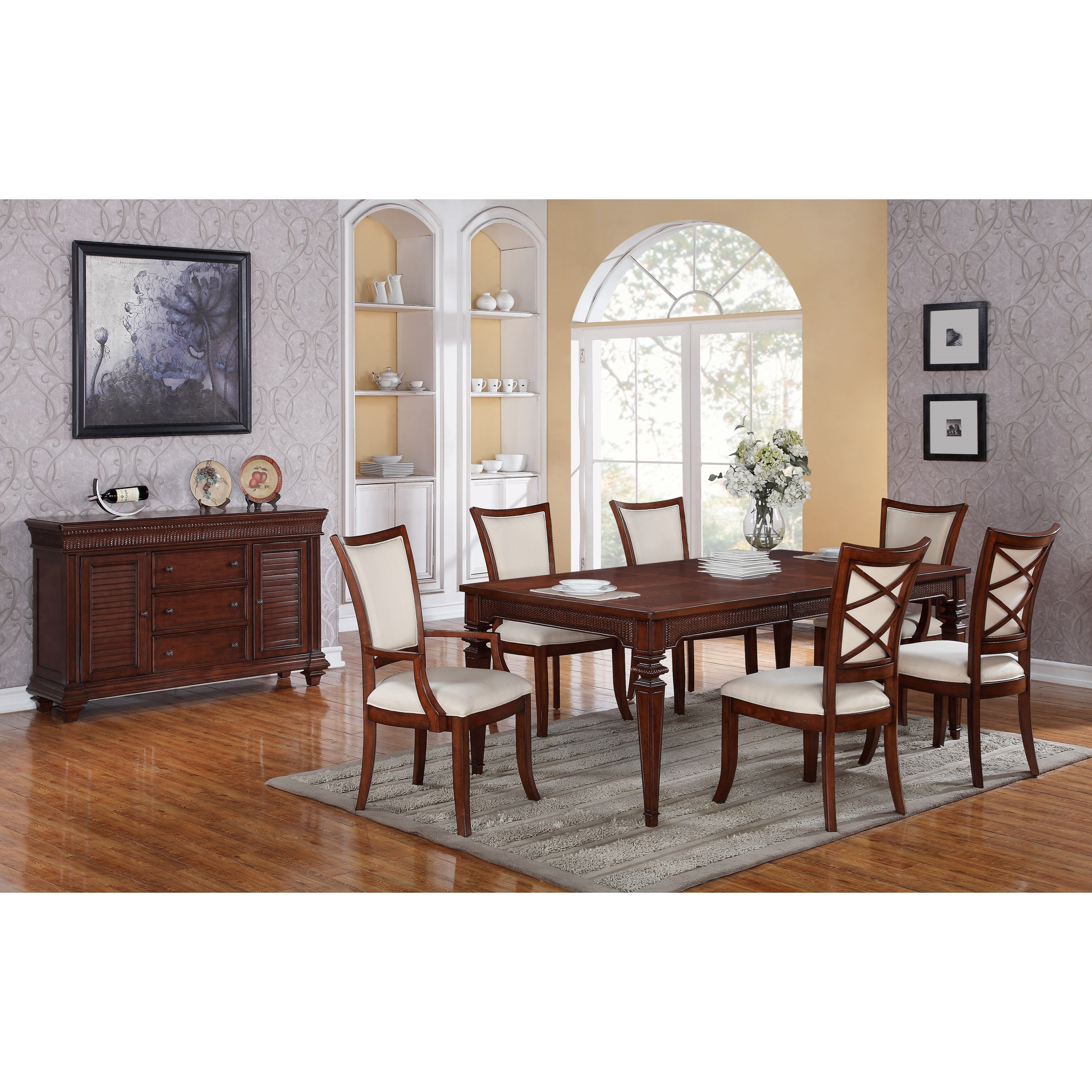 Riverside Furniture Windward Bay 7 Piece Traditional Table and XXBack
